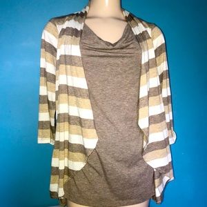 Croft & Barrow Attached Top and Cardigan Size S